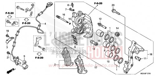 R. FRONT BRAKE CALIPER VFR1200XJ de 2018
